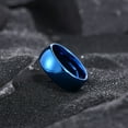 thumbnail image 2 of King Will 8mm Tungsten Carbide Wedding Band for Men Women Classic Promise Engagement Rings for Couples Domed Style High Polish Finished Comfort Fit, Blue Size 9, 2 of 7