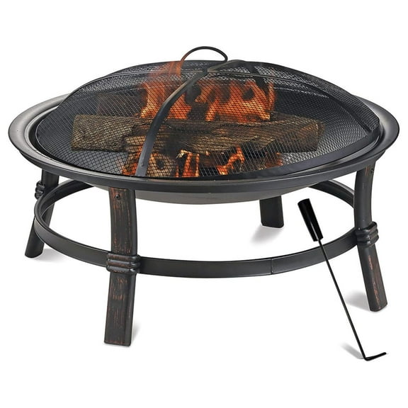 WAD15121MT Brushed Copper Wood Burning Outdoor Firebowl