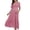 Red, variant on Women's Maternity V Neck Maxi Dress, Textured Crinkle Short Sleeve Smocked Waist Long Dress, Flowy Tiered Ruffle Pregnancy Gown