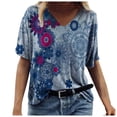 thumbnail image 2 of Pntutb Moda Mujer Verano Impreso Manga Corta Cuello Redondo Camiseta Casual Camisetas Pntutb Pntutb-1813, 2 of 3