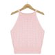 thumbnail image 4 of Más Tamaño Camisetas Sin Mangas Para Las Mujeres Ropa de mujer primavera y verano nueva camisola contraste Color tejido suelto Casual cuello redondo chaleco camiseta sin mangas (Pink, L), 4 of 7