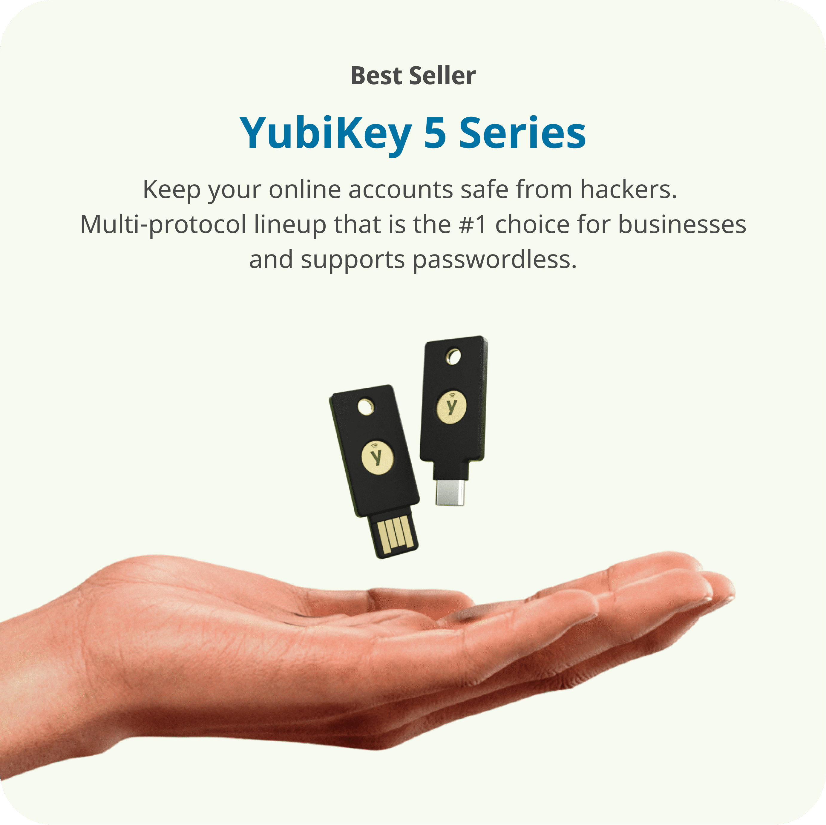 Yubico YubiKey 5C Nano, USB-C Security Key for Two-Factor