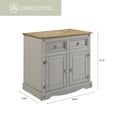 thumbnail image 7 of OS Home and Office Furniture Cottage Series Wood Buffet Sideboard in Corona Gray, 7 of 7