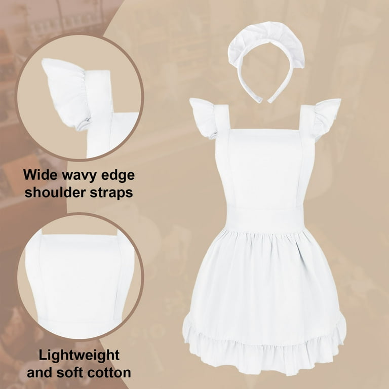 Aspire Retro Ruffle Apron with Head Band, Christmas