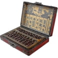 thumbnail image 1 of 9 Column Classic Wooden Abacus With Vintage Leather Box Soroban For Study Decoration Or Gift Aging Treatment Sp-01, 1 of 5