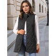 thumbnail image 2 of DARING DIVA Women's Stand Collar Sleeveless Puffy Jacket Lightweight Gilet S Black, 2 of 8
