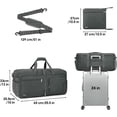 thumbnail image 3 of WANDF Foldable Duffel Bag 65L with Wet Pocket & Shoes Compartment, Overnight Weekender Travel Duffle for Men Women Water-proof & Tear Resistant(Dark Grey), 3 of 6