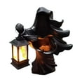 thumbnail image 1 of Estatua de fantasma aterrador sin rostro para jardín con luces, escultura de Halloween para exteriores Negro, 1 of 7