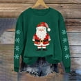 thumbnail image 2 of Christmas Sweatshirt for Women Long Sleeve Crewneck Santa Printed Pullover Top Green M, 2 of 8