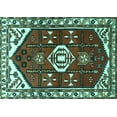 thumbnail image 1 of Ahgly Company Machine Washable Indoor Rectangle Persian Turquoise Blue Traditional Area Rugs, 8' x 10', 1 of 4