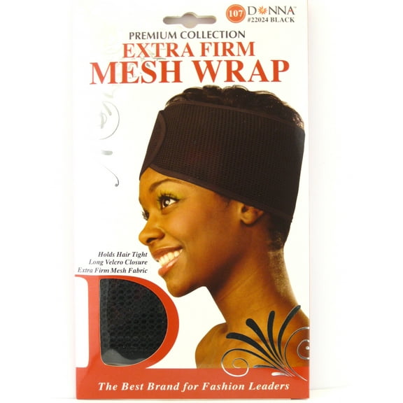 Donna Premium Collection Adult Female Extra Firm Mesh Wrap Hat  - Black