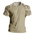 thumbnail image 5 of Mens T-shirts Short Sleeve Summer Crewneck Camo Raglan Patchwork Tees Casual Comfortable T Shirt for Men Camouflage L, 5 of 5