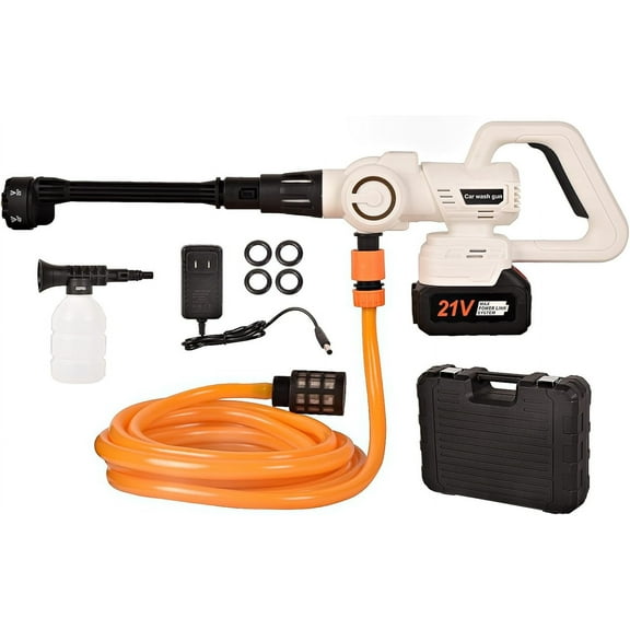 Cordless Pressure Washer with Grip,652 PSI Power Cleaner with 6-in-1 Nozzle,3-Speed Adjustment,21V Rechargeable 4.0Ah Battery High-Pressure Car Washer Gun for Floor/Home/Car Cleaning&Watering