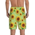 thumbnail image 2 of Balery Sunflower Leaves Men's Cotton Knit Pajama Shorts Waistband & Pockets,Short Pajama Pants-4X-Large, 2 of 8