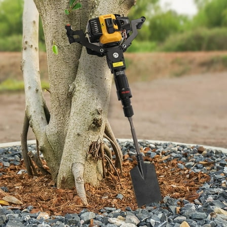 52CC 2 Stroke Gas Power Excavator Shovel Tree Pit Digger Drill Machine 6500RPM