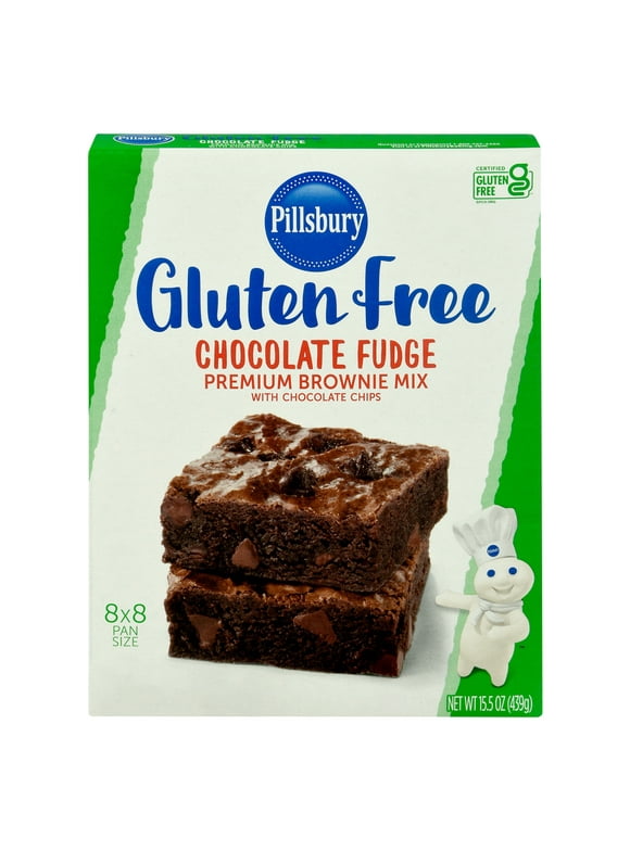 Pillsbury Gluten Free Chocolate Fudge Premium Brownie Mix with Chocolate Chips, 15.5 Oz Box
