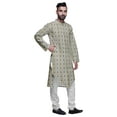 thumbnail image 2 of Atasi Button Down Asymmetric Printed Long Sleeve Rayon Kurta Pyjama Set, 2 of 4