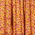 thumbnail image 2 of Crepe De Chine Impatiens Yellow Sheer Floral Print Fabric 58" Wide By The Yard, 2 of 3