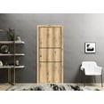 thumbnail image 5 of Slab Barn Door Panel 36 x 96 inches | Planum 0014 Oak with Frosted Glass | Sturdy Finished Interior Doors | Pocket Closet Sliding, 5 of 6