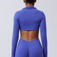 thumbnail image 4 of Women's V Neck Sports Bras Workout Running Athletic Bra Long Sleeve Crop Tops Metamorph Sienna Twist Deep V Workout Cropped T Shirt Top with Compression for Yoga Pilates Gym Outfit, 4 of 7