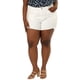 thumbnail image 4 of Women's Plus Size Jean Short Raw Hem Slash Pocket Denim Shorts White 2X, 4 of 7