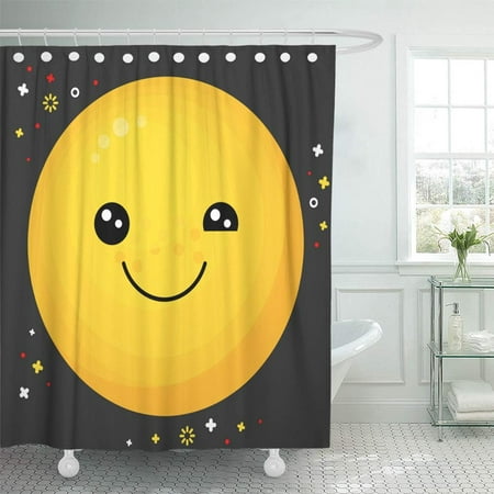KSADK Yellow Android Flat Line Emoji Emoticon for Websites and Mobile and Apps Wink Yellow Shower Curtain Bath Curtain 60x72 (Best Emoticon App For Android)