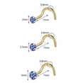 thumbnail image 4 of ZS 20G 6Pcs CZ Nose Studs Corkscrew Rings Zirconia Nose Piercing Gold Plated Nostril Piercing, 4 of 6