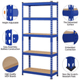 thumbnail image 5 of Alden Design 5-Shelf Boltless & Adjustable Steel Storage Shelf Unit, Blue, Holds up to 330 lb Per Shelf, 3 Pack, 5 of 7
