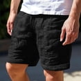 thumbnail image 2 of DDAPJ pyju Summer Shorts for Men Drawstring Cotton Beach Shorts Baggy Comfy Lounge Shorts with Pockets Black XXXL, 2 of 7