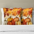 thumbnail image 3 of Autumn Pumpkin Throw Pillow Covers 16x16 Set of 2 Maple Leaves Couch Pillow Cases Thanksgiving Cushion Covers for Home Outdoor Sofa Decor, 3 of 6
