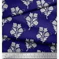 thumbnail image 2 of Soimoi Georgette Viscose Fabric Leaves & Floral Block Decor Fabric Printed Yard 42 Inch Wide, 2 of 3