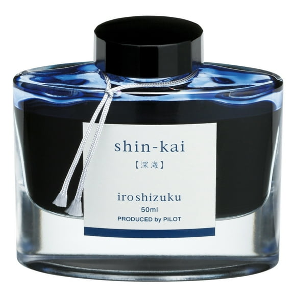 Pilot Iroshizuku Bottled Fountain Pen Ink, Shin-Kai, Deep Sea, Blue Black, 50ml (69225)