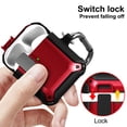 thumbnail image 4 of Secure-Click Series for Apple Airpods Case (1st and 2nd Gen), Nakedcellphone Rugged Hybrid Protective Cover with Carabiner Keychain Clip and Lock Closure for Airpods Console - Red, 4 of 8