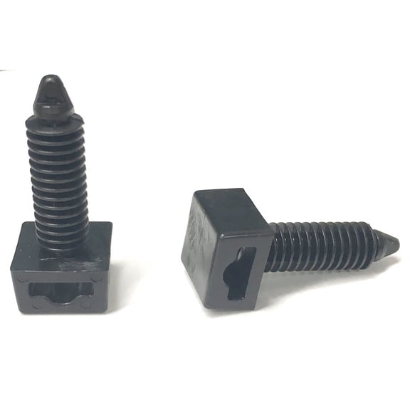 25 1/4" Black Push Mount Cable Tie Fin Clips