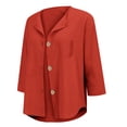thumbnail image 5 of Summer Tops for Women Gsakboxl Women Cotton Linen Half Sleeve Cardigan Plus Size Loose Fit Casual Shirt With Chest Pocket Soft Breathable Spring Summer Daily Outerwear Blouses for Women Dressy Casual, 5 of 7