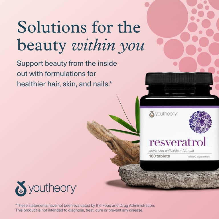 youtheory glutathione Youtheory Resveratrol Advanced Antioxidant Formula, 160 Tablets