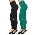 thumbnail image 1 of Kuda Moda 2 Pack Women's High Waist Warm Thermal Fleece Lined Full Length Leggings with Flattering Front Seam, 1 of 7