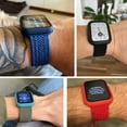 thumbnail image 2 of ALMNVO Apple Watch Band 45mm Screen Protector Case Braided Solo Loop Strap with Protective Case, Stretchy Wristband Elastic Nylon Strap Bracelet for iWatch Series 7 45mm Band -Rainbow, 2 of 6