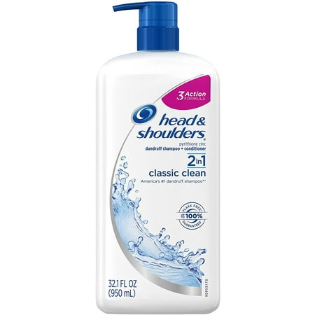 4 Pack - head & shoulders 2 en 1 Classic Clean Pellicules shampooing et revitalisant 32,1 oz