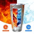 thumbnail image 5 of Fotbe Koi Fish Water Pattern 20 oz Tumbler Stainless Steel Vacuum Insulated Coffee Ice Cup Double Wall Travel Flask Leak-proof Coffee Cup-Without Straw, 5 of 8