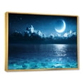 thumbnail image 3 of Designart 'Romantic Moon and Clouds Over Deep Blue Sea I' Nautical & Coastal Framed Canvas Wall Art Print, 3 of 5