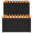 thumbnail image 3 of vidaXL Hot Tub Step Black 50x50x50.5 cm Poly Rattan and Solid Acacia, 3 of 5