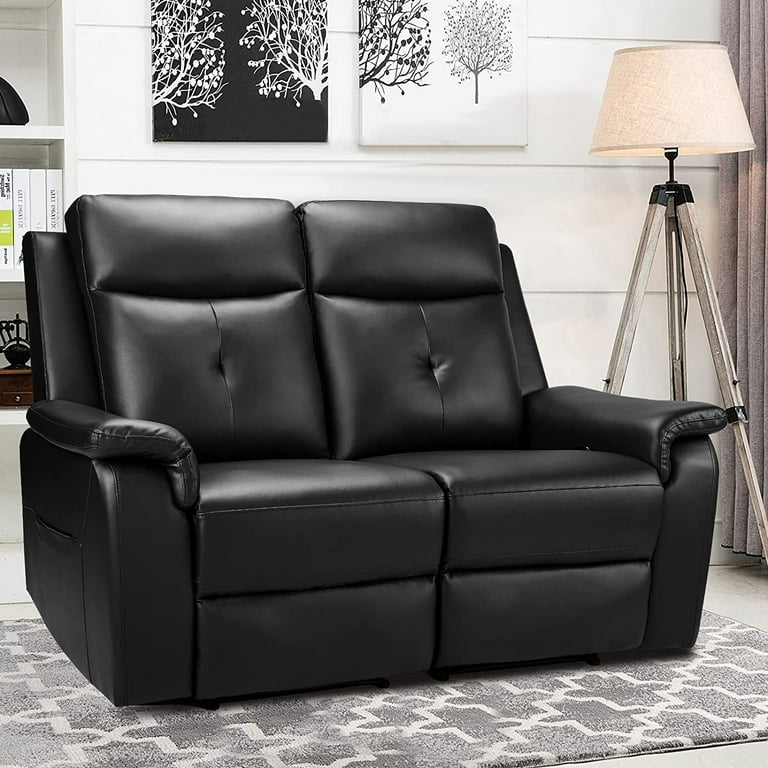Two seater leather online electric recliner sofa
