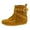 Yellow, variant on Women'S Suede Tassel Booties Flat Boots Winter Warm Hidden Inner Fashion Western Outdoor Short Boots With Side Zipper