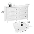 thumbnail image 2 of White Dresser for Bedroom, 6 Drawer Dresser with Wide Drawer and Metal Handles, Wood Dressers & Chests of Drawers for Hallway, Entryway, 2 of 25