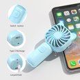 thumbnail image 5 of Mini Portable Handheld Fan with 7-Color LED Light, Rechargeable Personal Fan, 3 Speeds Small Pocket Fan, Lightweight USB Desk Fan for Women, Men, Kids, Office, Travel, Camping, Blue, 5 of 13