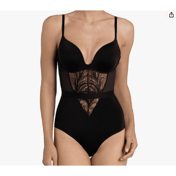 Triumph Women's Enchanted Magic Boost Adjustable Straps Bodysuit, Black, 38D