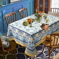 thumbnail image 6 of Blue Yellow Floral Pattern Tablecloth, French Country Tablecover for Rectangle Tables 60 x 84,Perfect for Kitchen Dinner Restaurant Holiday Picnic Party Table Cover, 6 of 6
