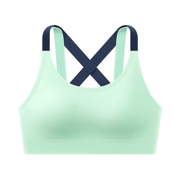Hduncf High Impact Sports Bras for Women Wireless Racerback High Support Bra Breathable Workout Running Athletic Bras Green Free Size