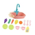 thumbnail image 4 of Juguetes de fregadero de cocina con accesorios de agua corriente, de ciclo del agua, regalos de cumpleaños, juguetes de simulación para niños, Rosa, 4 of 9